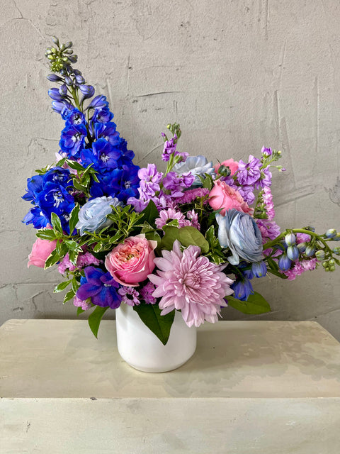 vibrant vase arrangement