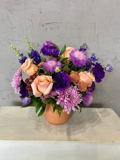 vibrant vase arrangement