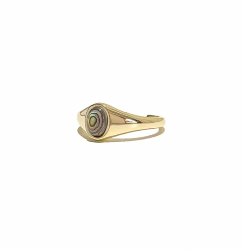 mother of pearl signet ring