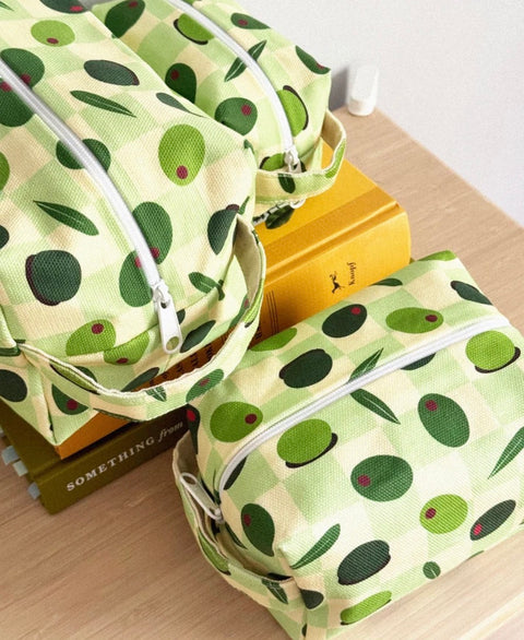 toiletry bag - olives