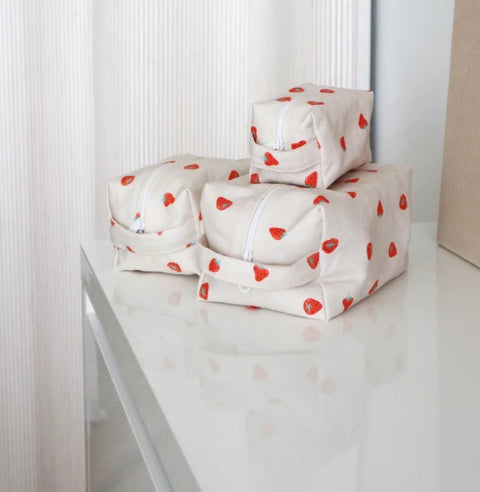 toiletry bag - strawberry