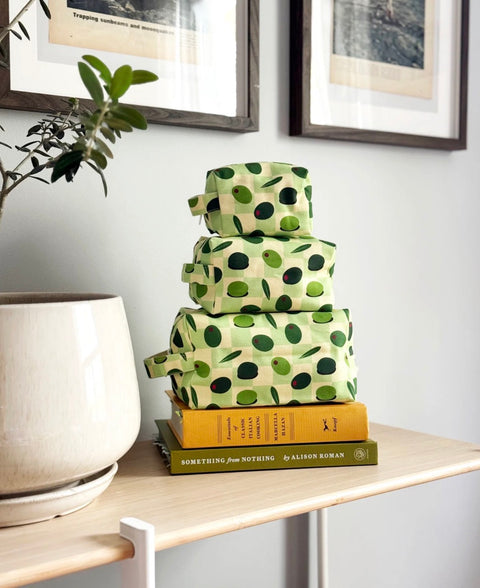 toiletry bag - olives