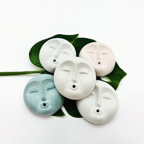 Handmade Mini Moon Face Incense Holders