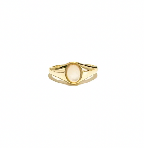 mother of pearl signet ring