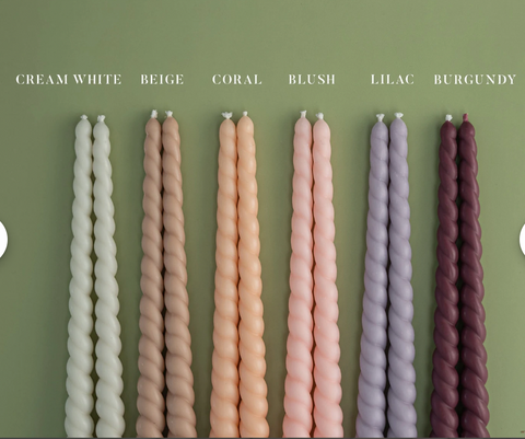 zoet studio: twisted taper candle sets
