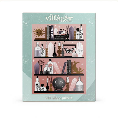 Mystic Bookshelf | 500-Piece Puzzle for Adults | Designed in Canada by Artist Kourtni Gunn