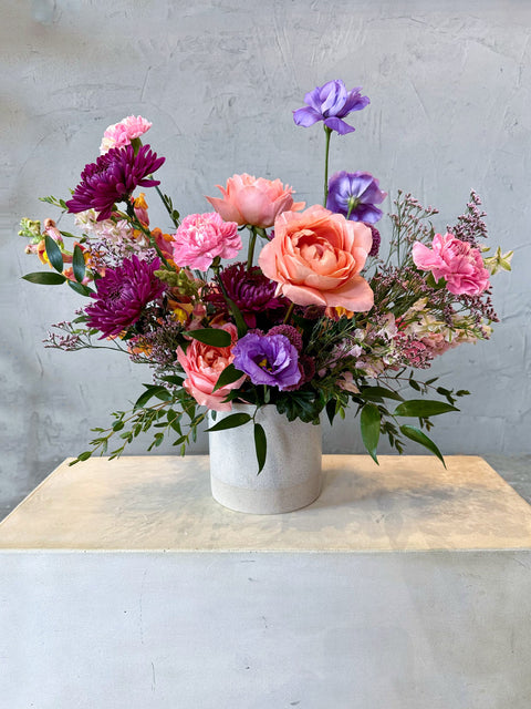 vibrant vase arrangement