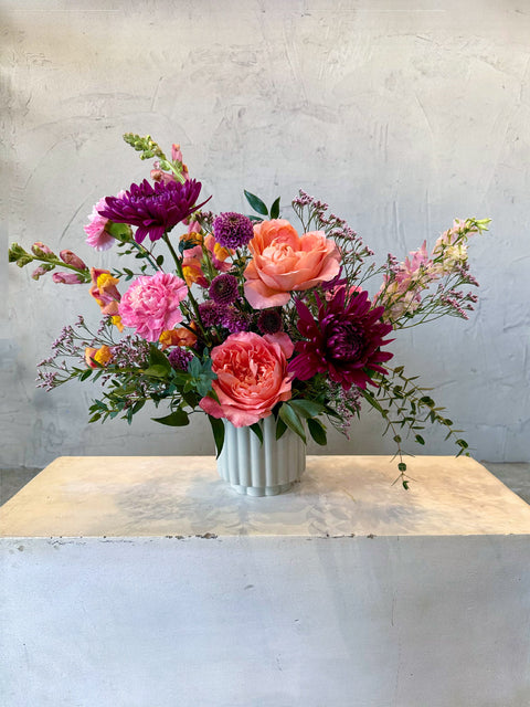 vibrant vase arrangement