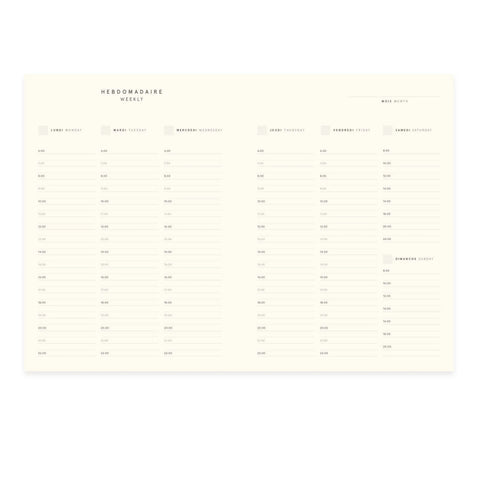 undated planner - black cloth